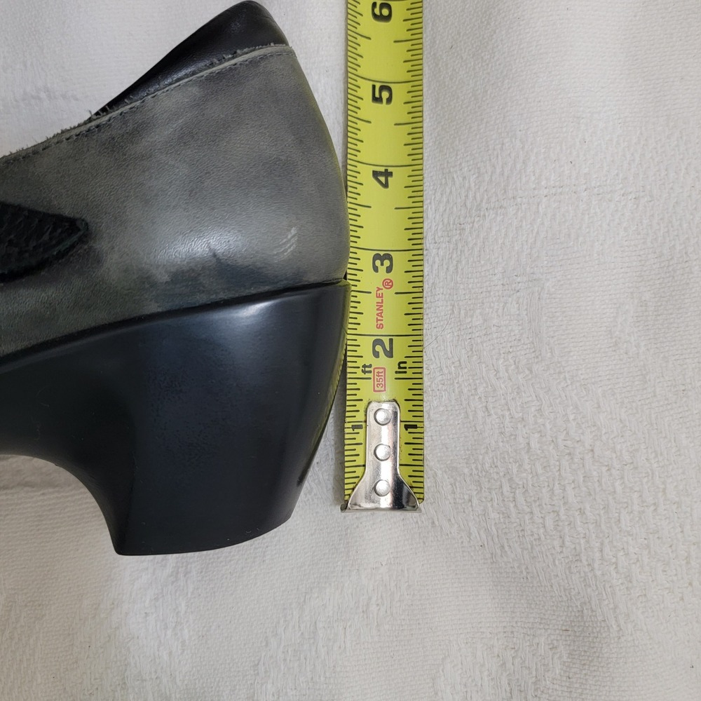 Naot Two-Tone Gray and Black Knot-Strap Heels - Picture 11 of 12